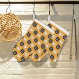 Bull Terrier Pattern Print Design 03 Heat Resistant Oven Mitts