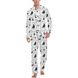 Crows floral wreath rabbit pattern Men's Long Pajama Set