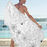 Spider web cobweb pattern white background Beach Towel