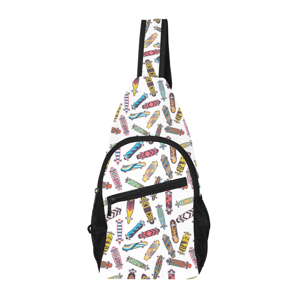 Skate Board Pattern Print Design 05 All Over Print Chest Bag