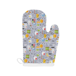Math Pattern Print Design 04 Heat Resistant Oven Mitts