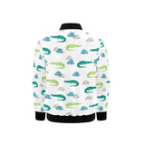 watercolor crocodile pattern Kids' Boys' Girls' Bomber Jacket