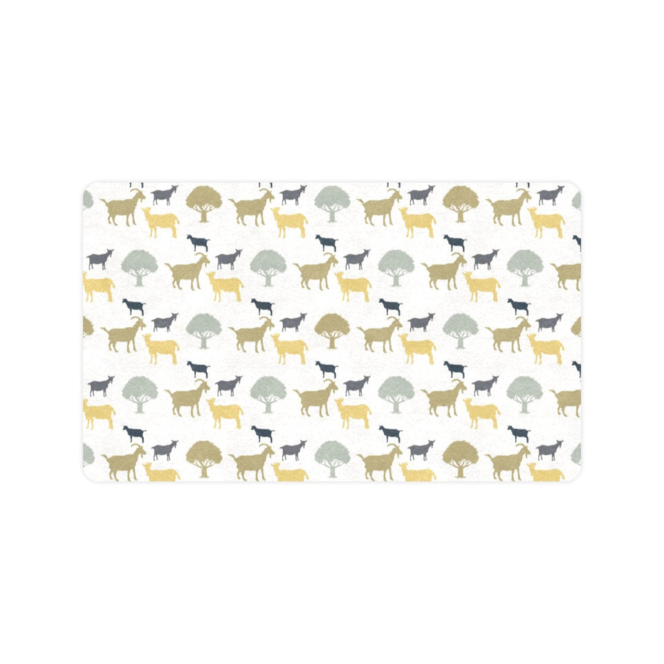 Silhouettes of goat and tree pattern Doormat