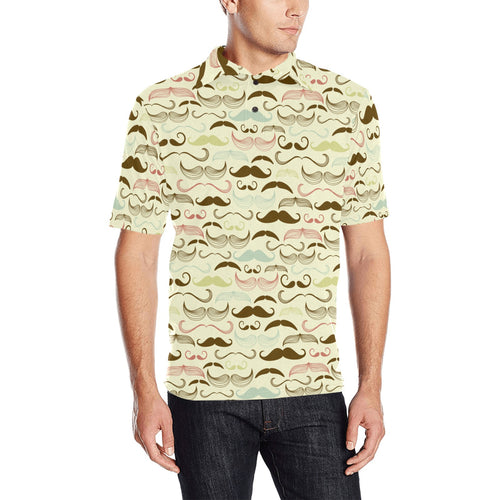 Mustache Beard Pattern Print Design 01 Men's All Over Print Polo Shirt