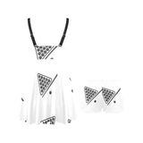 Billiard Ball Pattern Print Design 03 Chest Sexy Pleated Two Piece Swim Dress