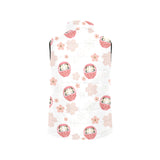 Daruma japanese wooden doll cherry blossom flower Women's Padded Vest