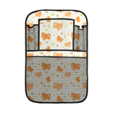 Cute brown pomeranian paw leave bone pattern Car Seat Back Organizer