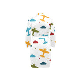 Airplane star cloud colorful Men's Long Sleeve Belted Night Robe