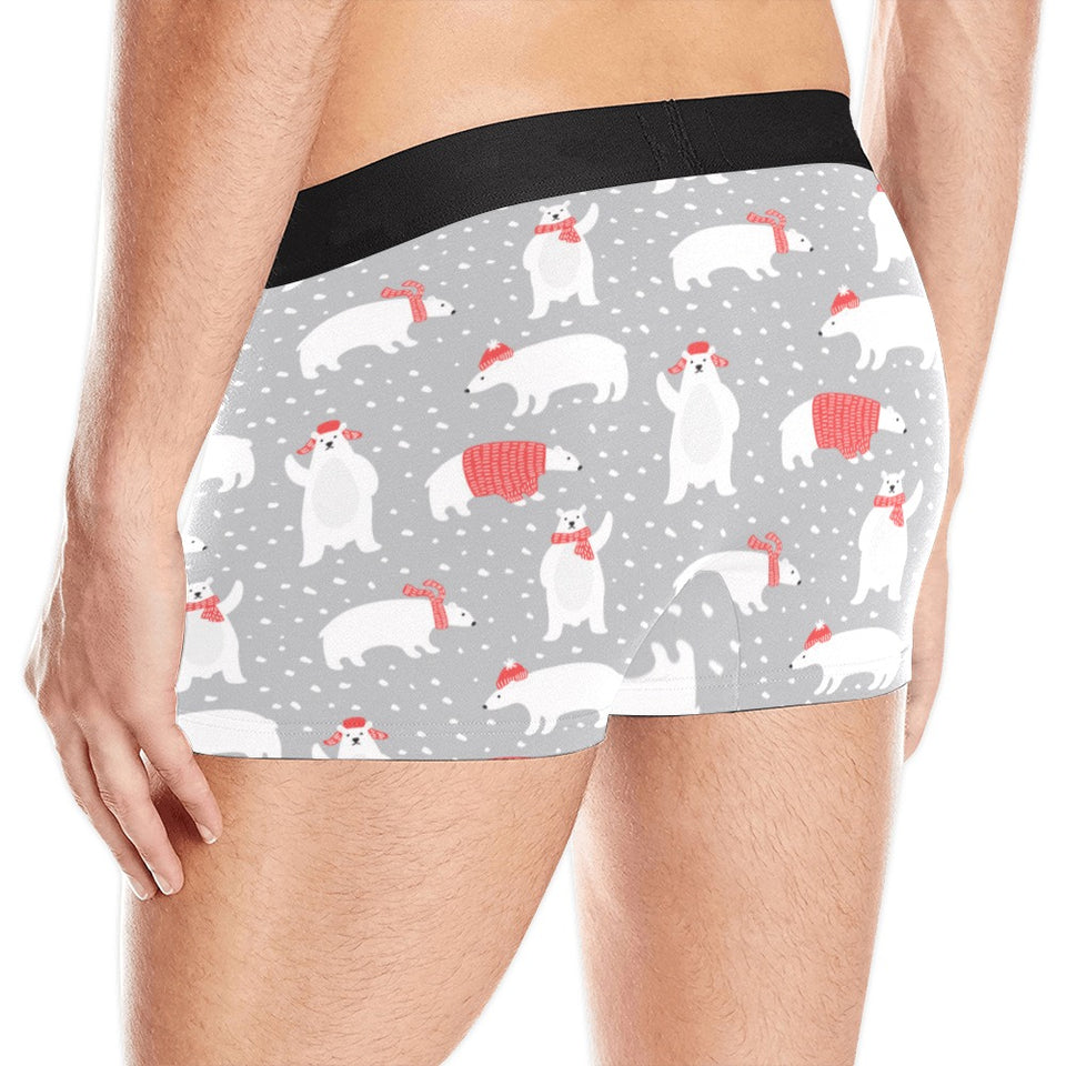 Cute polar bear christmas snow pattern Men's All Over Print Boxer Briefs Men's Underwear