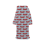 Sausage Pattern Print Design 02 Blanket Robe with Sleeves