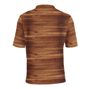 Wood Printed Pattern Print Design 04 Men's All Over Print Polo Shirt