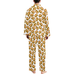 Hamburger Pattern Print Design 03 Men's Long Pajama Set