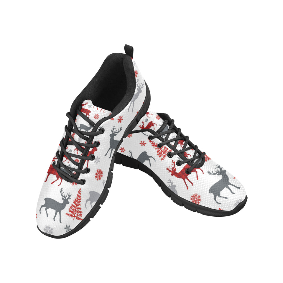 Deer tree snowflakes chrismas pattern Women's Sneaker Shoes