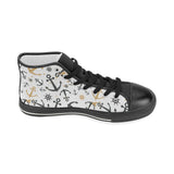 Anchors Rudders pattern Women's High Top Canvas Canvas Shoes Black