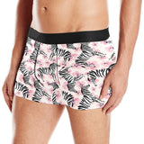 Zebra pink flower background Men's All Over Print Boxer Briefs Men's Underwear