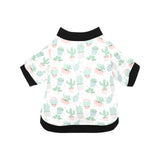 Pastel color cactus pattern All Over Print Pet Dog Round Neck Fuzzy Shirt