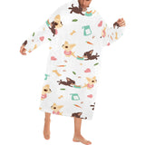 Cute Chihuahua puppie pattern Blanket Robe with Sleeves