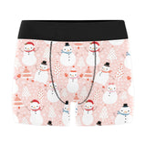 Cute snowman christmas tree snowpink background Men's All Over Print Boxer Briefs Men's Underwear