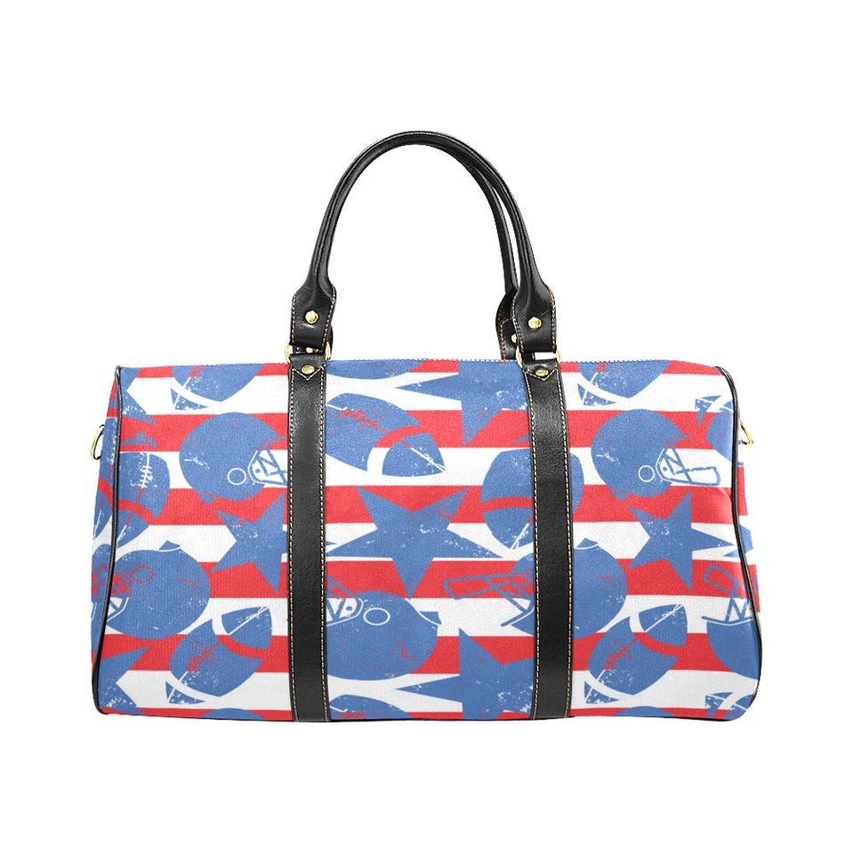 American football ball star stripes pattern Travel Bag