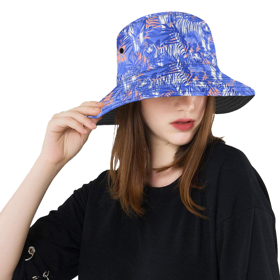 white bengal tigers pattern Unisex Bucket Hat
