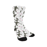 Boston terrier dog hearts vector pattern Crew Socks