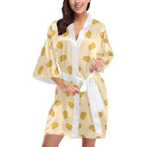 Cheese pattern Women's Short Kimono Robe