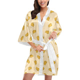 Cheese pattern Women's Short Kimono Robe