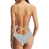 Cartoon hand drawn ice cream black white Women's One-Piece Swimsuit