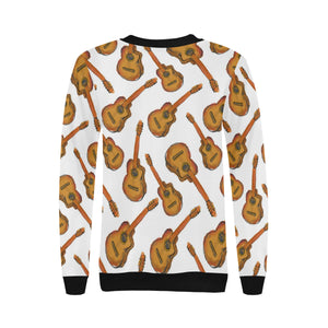 Paint Guitar Pattern Women's Crew Neck Sweatshirt