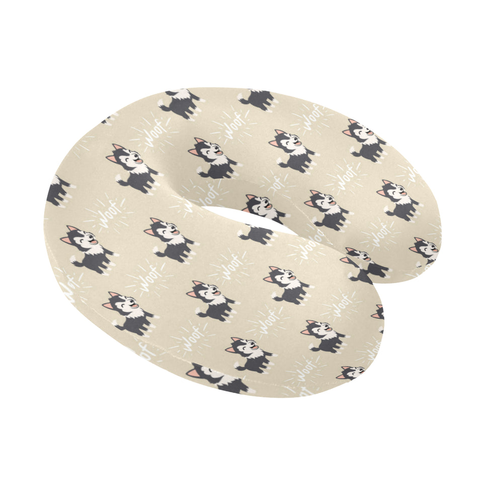 Cute Siberian Husky U-Shaped Travel Neck Pillow