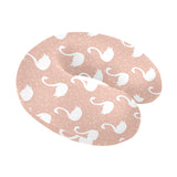 Swan flower light pink background U-Shaped Travel Neck Pillow