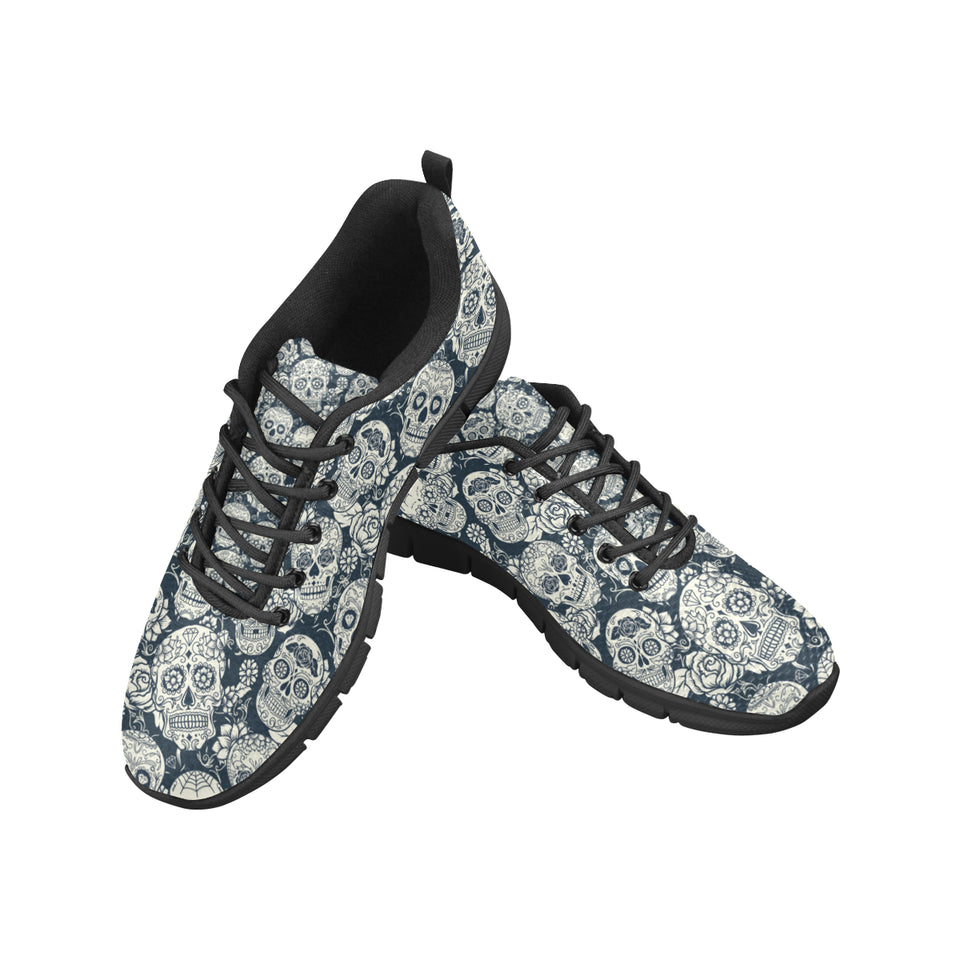 Sugar skull black white pattern Men's Sneaker Shoes