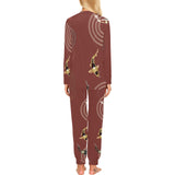 Koi Fish Carp Fish red background Women's All Over Print Pajama Set