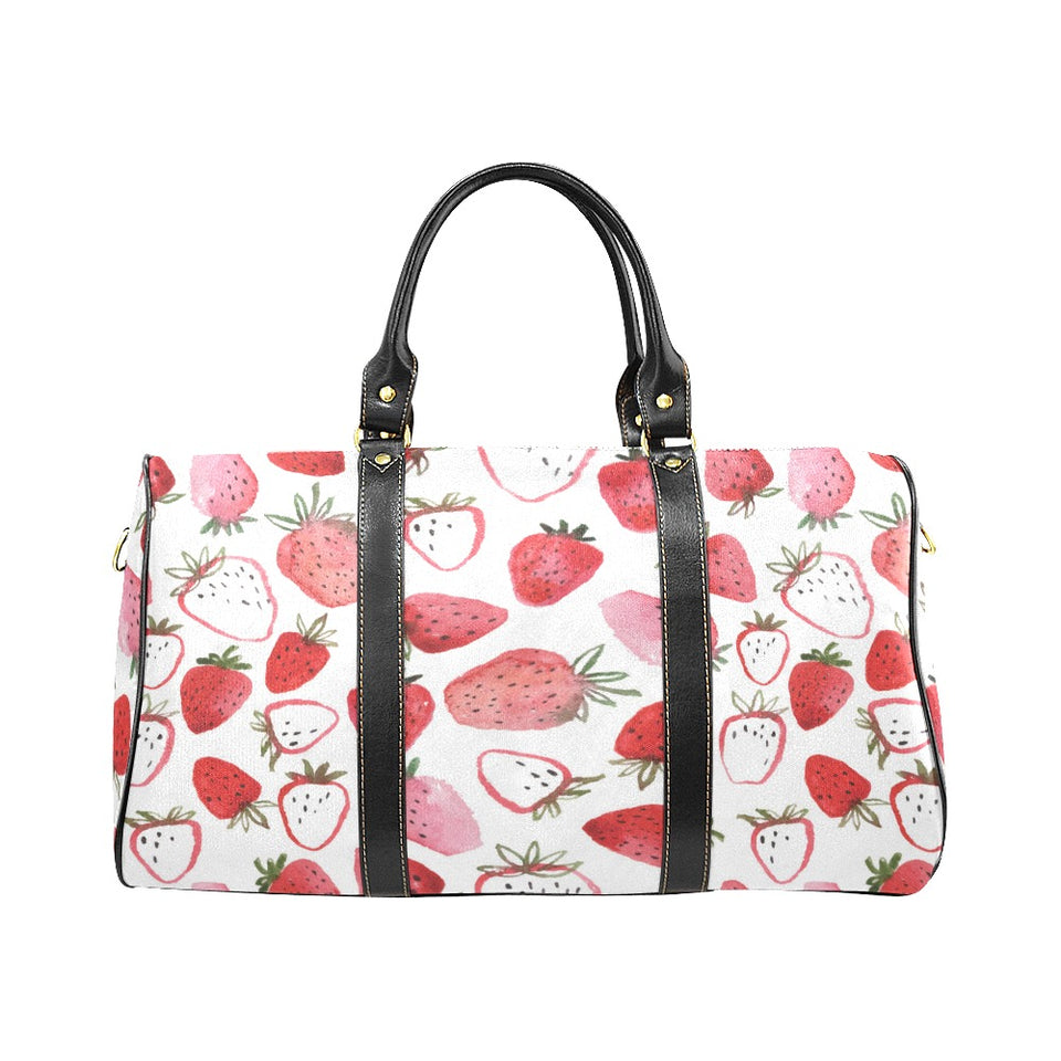 watercolor hand drawn beautiful strawberry pattern Travel Bag