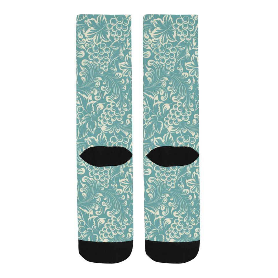 Classic Hand drawn Grape pattern Crew Socks