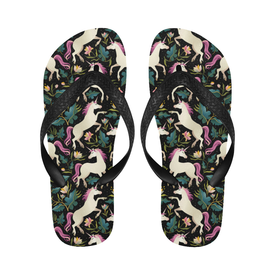 Unicorns forest background Unisex Flip Flops