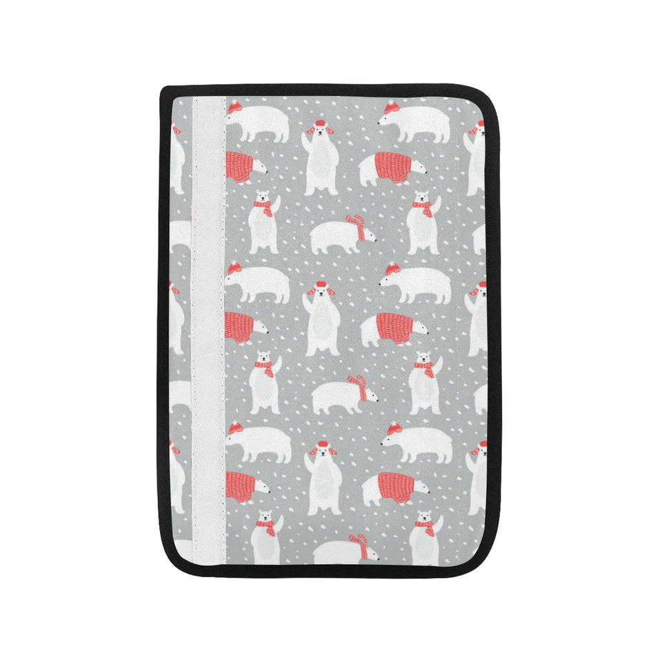 Cute polar bear christmas snow pattern Car Seat Belt Cover