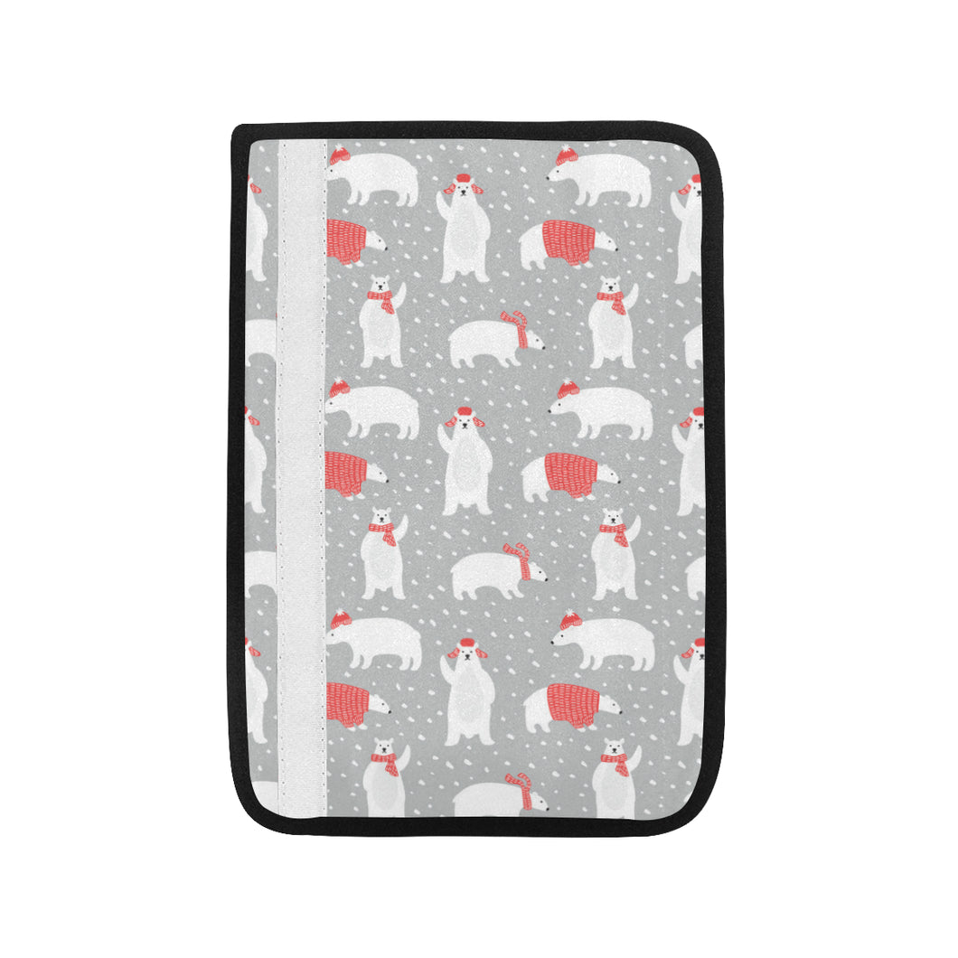 Cute polar bear christmas snow pattern Car Seat Belt Cover