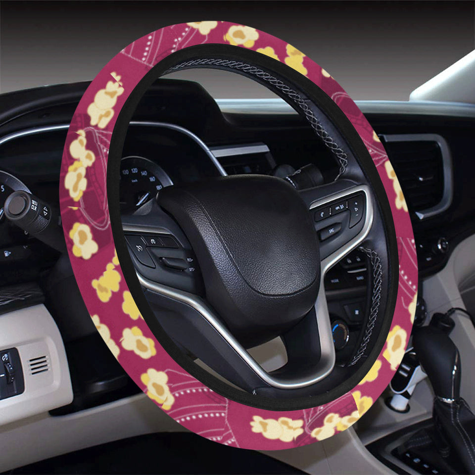 Popcorn Pattern Print Design 02 Car Steering Wheel Cover
