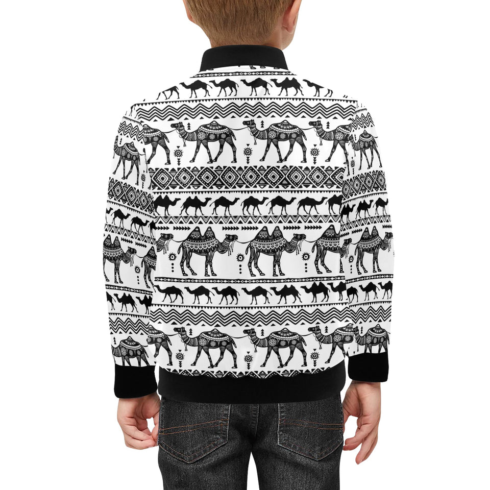 Camel polynesian tribal pattern Kids' Boys' Girls' Bomber Jacket