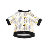 Lavender modern pattern blackground All Over Print Pet Dog Round Neck Fuzzy Shirt