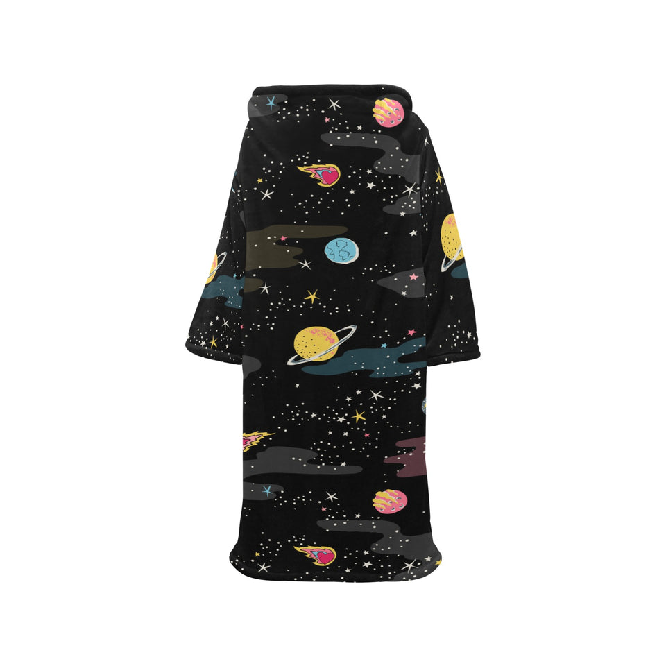 space pattern Blanket Robe with Sleeves