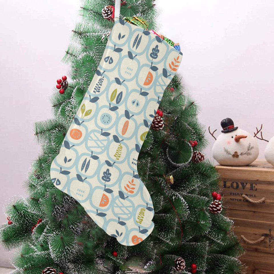apples leaves pattern Christmas Stocking