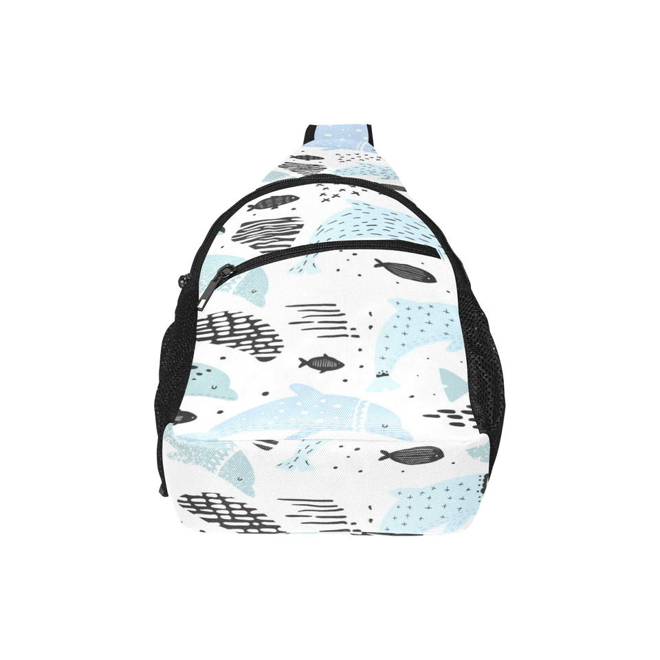 Cute dolphins Childish Style pattern All Over Print Chest Bag