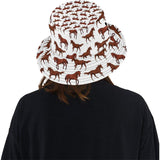 Horses running pattern background Unisex Bucket Hat