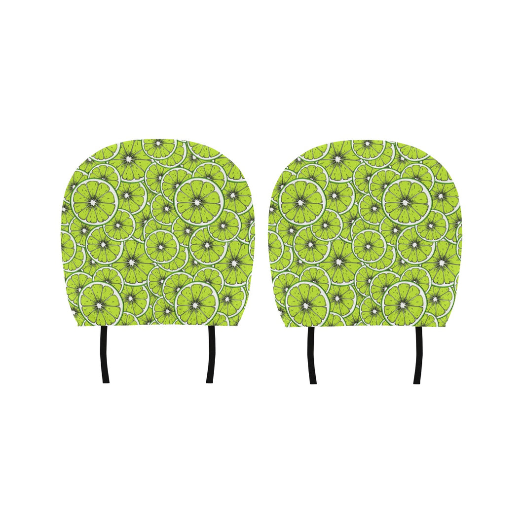 Slices of Lime design pattern Car Headrest Cover