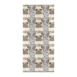 Happy pug pattern Beach Towel