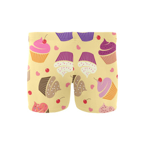 cake cupcake heart cherry pattern Men's Swimming Trunks