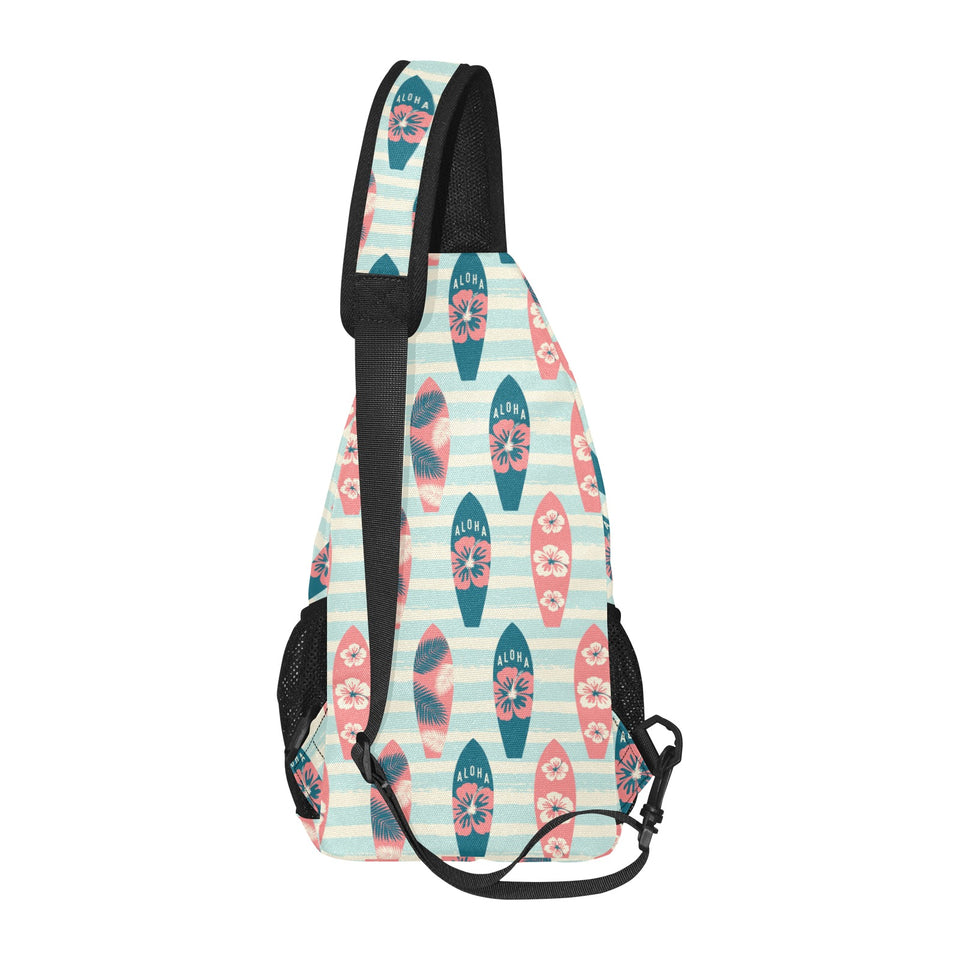 Surfboard Pattern Print Design 02 All Over Print Chest Bag