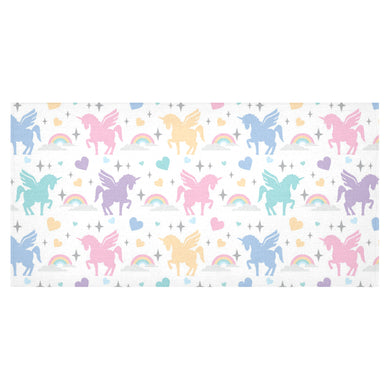 colorful unicorn rainbow heart pattern Tablecloth